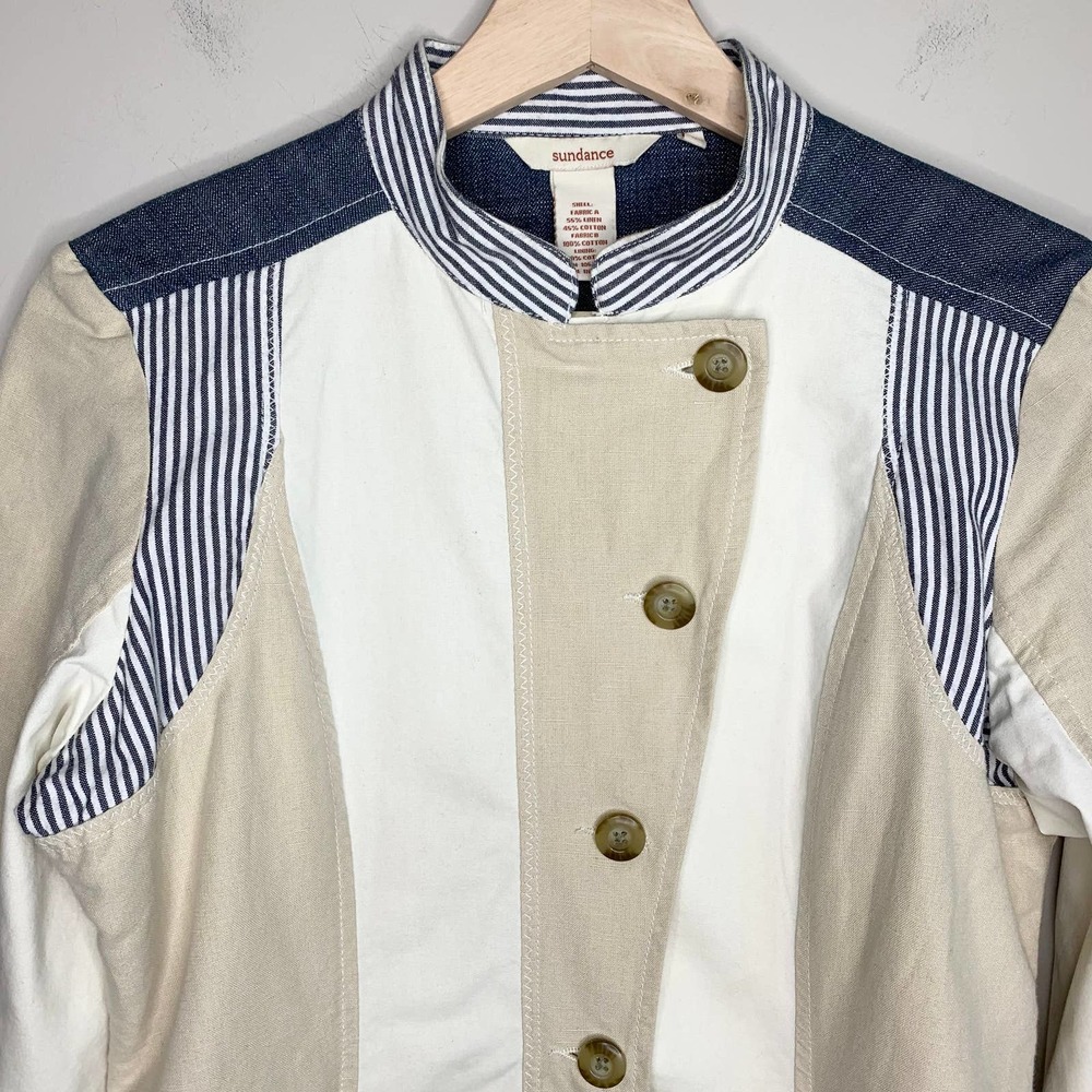 Sundance Patchwork Equestrian Style Jacket Linen 2 - image 2